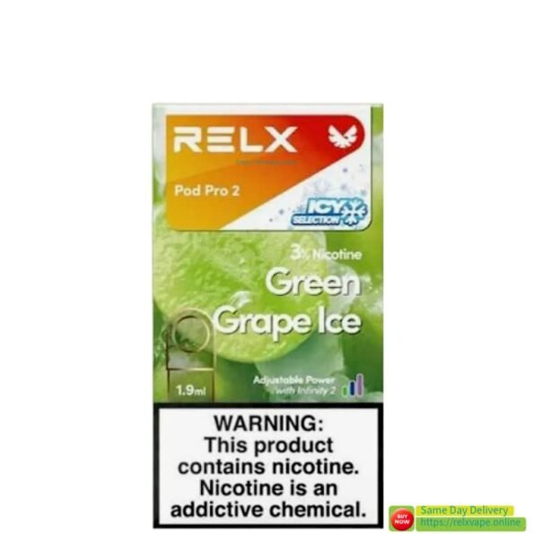 RELX Pod Pro 2 Green Grape Ice 3% in uae